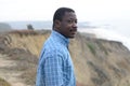 Black Man at the California Coast Royalty Free Stock Photo