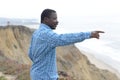 Black Man at the California Coast Royalty Free Stock Photo