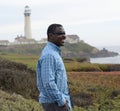 Black Man at the California Coast Royalty Free Stock Photo