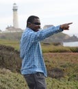 Black Man at the California Coast Royalty Free Stock Photo