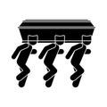 Black man dancing with coffin icon. African American Dance with coffin. Vector illustration