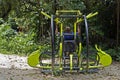 Black man exercising on public gym equipment at `Bosque da Freguesia`, Freguesia Forest Public Park Royalty Free Stock Photo