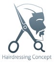 Black Man Hairdresser Barbershop Hair Salon Icon Royalty Free Stock Photo