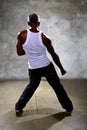 Black Man Performing Hip Hop Dance Choreography Royalty Free Stock Photo