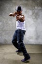 Black Man Performing Hip Hop Dance Choreography Royalty Free Stock Photo