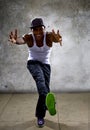 Black Man Performing Hip Hop Dance Choreography Royalty Free Stock Photo