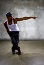 Black Man Performing Hip Hop Dance Choreography Royalty Free Stock Photo