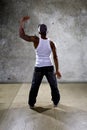 Black Man Performing Hip Hop Dance Choreography Royalty Free Stock Photo