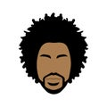 Black man portrait with afro curly design, Barbershop and hairstyle. Healthy sporty young black man with beard, mustache and