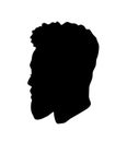 Black man profile face head vector silhouette Royalty Free Stock Photo