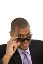 Black Man Pulling Down Sunglasses Royalty Free Stock Photo