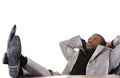 Black man relaxing in the office Royalty Free Stock Photo