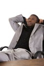 Black man relaxing in the office Royalty Free Stock Photo