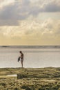 Black Man at Rocky Coastline Porto Galinhas Brazil