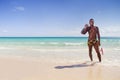 Black man with snorkel Royalty Free Stock Photo