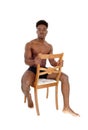 Black man standing in underwear. Royalty Free Stock Photo