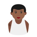 Black Man with Undershirt Avatar Flat Icon