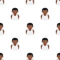 Black Man with Undershirt Seamless Pattern