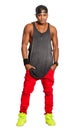 Black man urban street style isolated on white. PNG available