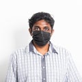 Black man wearing face mask protective from virus coronavirus Royalty Free Stock Photo