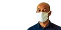 A black man wearing a face mask for public health Royalty Free Stock Photo