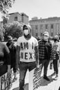 A Black Man Wears a Shirt That Reads `Am I Next` at a Protest of the Murder of George Floyd