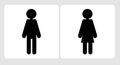 Black man and woman icon, two seperated labels