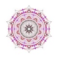 Mandala on white background. Vector line art, henna tattoo, ethnic tribe, mandala with abstract pattern,meditation symbolic.