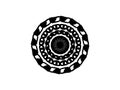 Black mandala on white background. Doodle mandala decor element. Round stamp template Royalty Free Stock Photo