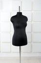 Black mannequin dress form close-up