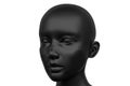 Black mannequin. female head sculpture isolated on white background. 3D illustration Royalty Free Stock Photo