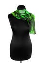 Black mannequin and scarf Isolated on a white background. Style, Fashion, Beauty Concept