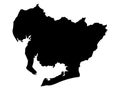 Black Map of Aichi Prefecture Royalty Free Stock Photo