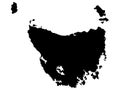 Black Map of the Australian State of Tasmania Royalty Free Stock Photo