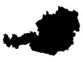 Black map of Austria on white background Royalty Free Stock Photo