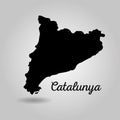 Black map of catalonia spain independence landmark