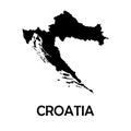 Black map croatia. white background vector Royalty Free Stock Photo