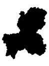 Black Map of Gifu Prefecture
