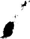 Black map of Grenada