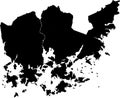 Black map of Helsinki, Finland Royalty Free Stock Photo