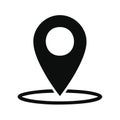 Black map location pin icon symbol for navigation or destination tracking vector graphic Royalty Free Stock Photo