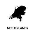 Black map of Netherlands. Web background.