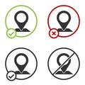 Black Map pin icon isolated on white background. Navigation, pointer, location, map, gps, direction, place, compass Royalty Free Stock Photo