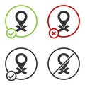 Black Map pin icon isolated on white background. Navigation, pointer, location, map, gps, direction, place, compass Royalty Free Stock Photo