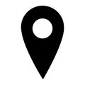 Black map pointer, location tag, location picker, address icon Simple flat vector icon Royalty Free Stock Photo