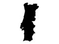 Black map of Portugal Royalty Free Stock Photo