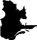 Black map of QUEBEC, CANADA
