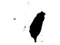 Black map of Taiwan Royalty Free Stock Photo