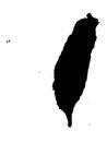 Black Map of Taiwan Royalty Free Stock Photo
