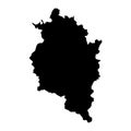 Black map of Vorarlberg state in Austria